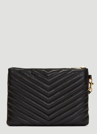 Saint Laurent Cassandre Matelassé Pouch Black sla0231049