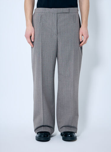 Prada Belted Tailored Wool-Blend Pants Beige pra0360002