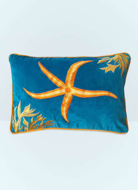 Les Ottomans Starfish Embroidered Cushion Silver wps0691103