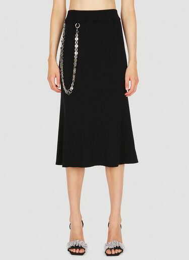 Rabanne Chain Trim Mid Length Skirt Black pac0250013