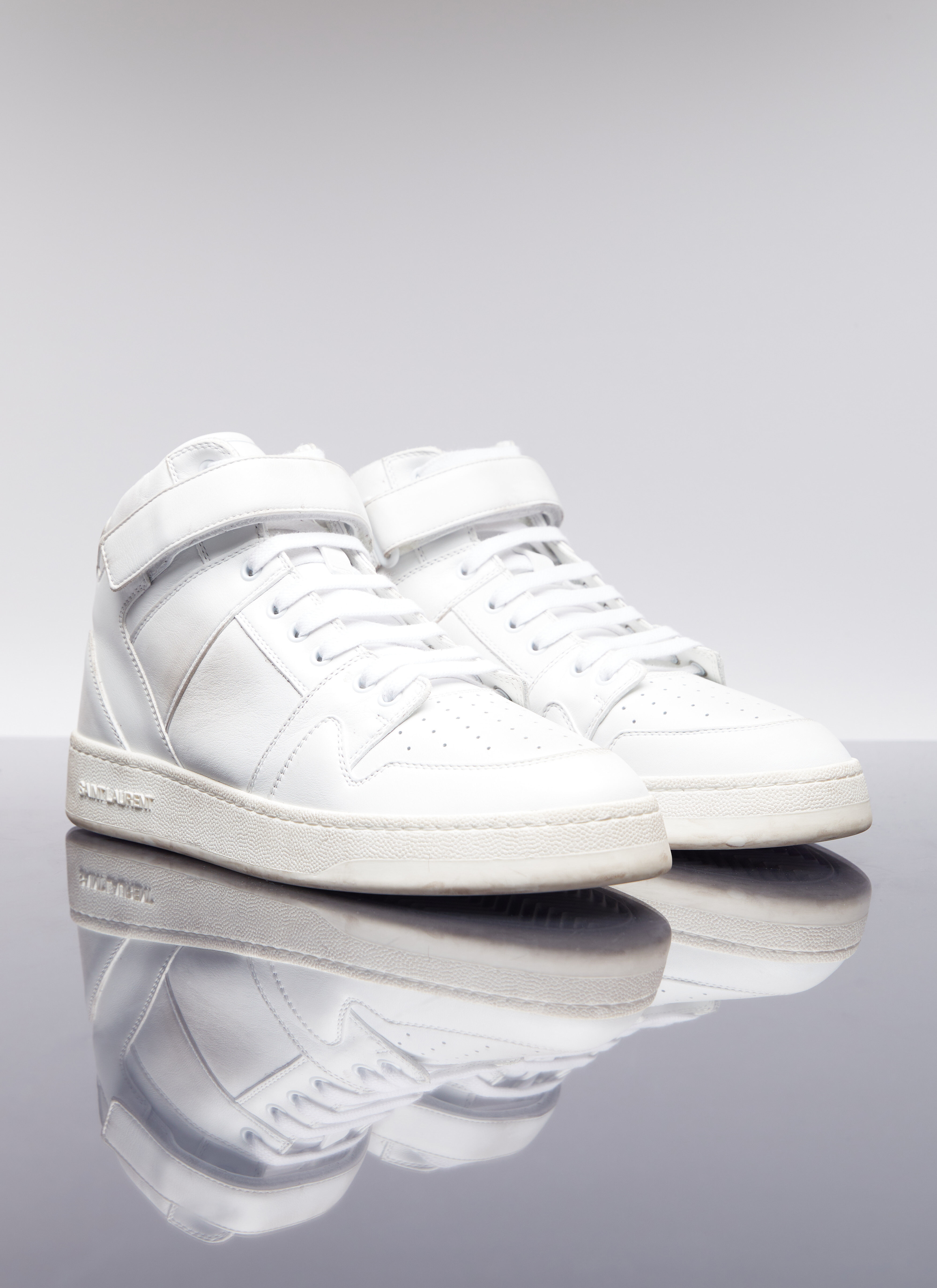 Saint Laurent Jefferson High Top Sneakers en White pour homme LN CC
