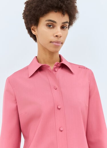 Gucci Wool-And-Mohair-Blend Shirt Pink guc0258011