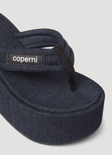 Coperni デニム ウェッジ ビーチ サンダル プラットフォーム ブルー cpn0253017