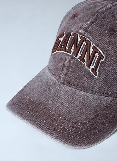 GANNI Logo Motif Baseball Cap Brown gan0263060