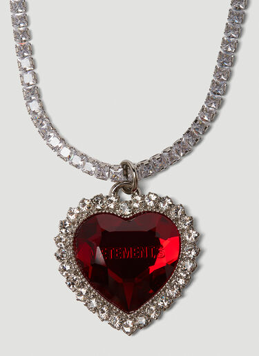 VETEMENTS Crystal Heart Necklace Red vet0250022