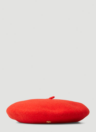 Gucci GG Logo Plaque Beret Red guc0151113