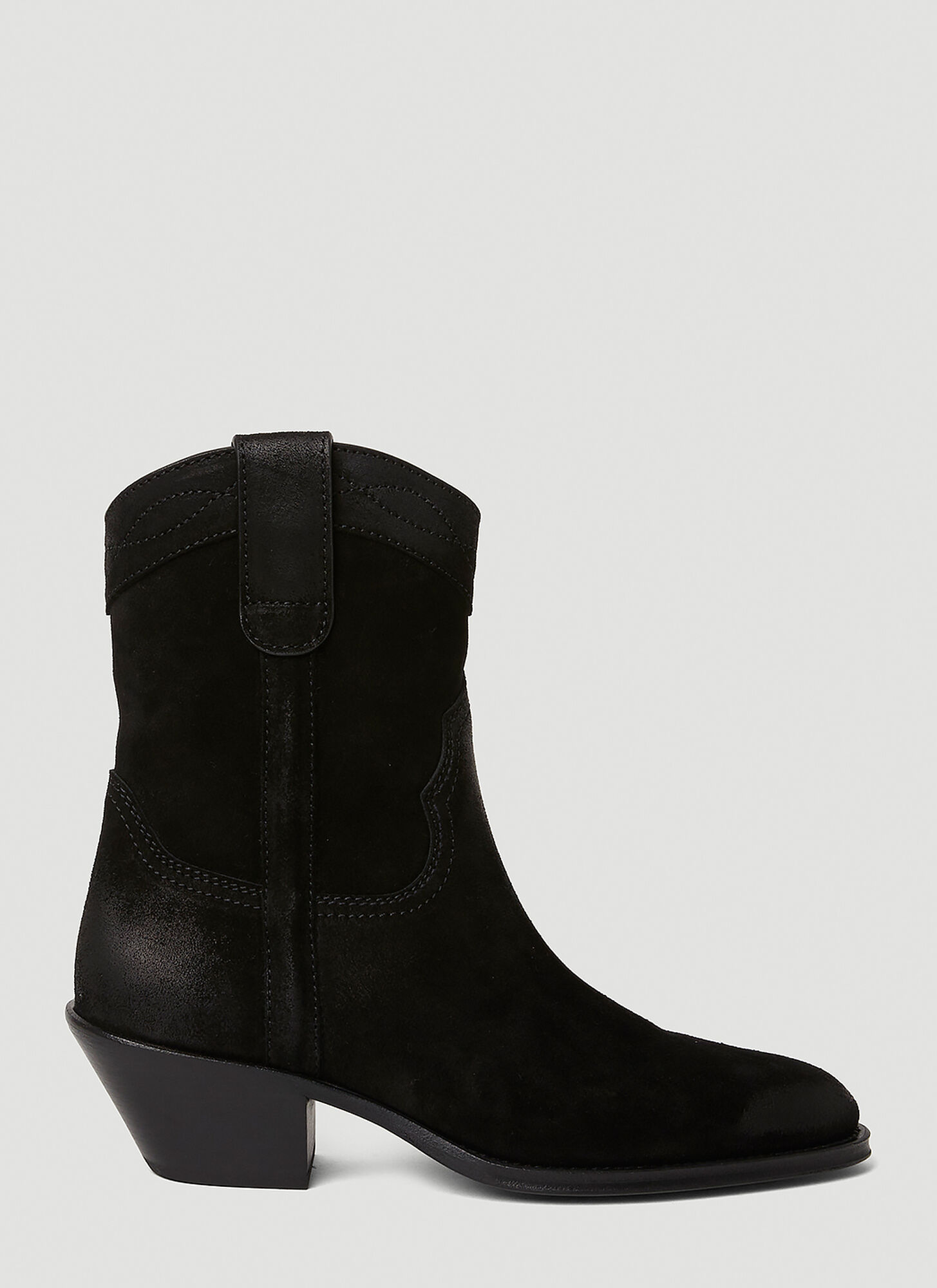 Shop Saint Laurent Lukas 45mm Western Boots In Black