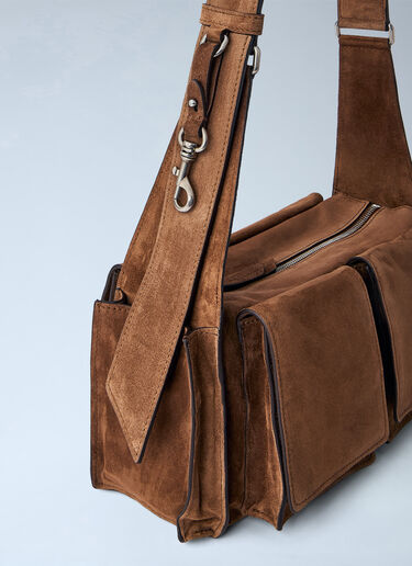 LN-CC® - Miu Miu: Utilitaire Suede Shoulder Bag - Brown Miu Miu Utilitaire Suede Shoulder Bag Brown miu0164041