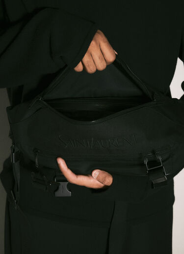 Saint Laurent Logo Embroidery Crossobdy Bag Black sla0158023