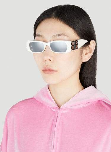Dynasty Rectangular Sunglasses Balenciaga Dynasty Rectangular Sunglasses White bal0352016