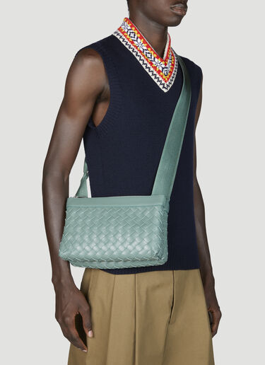 Bottega Veneta Intrecciato 双斜挎包 绿色 bov0155019