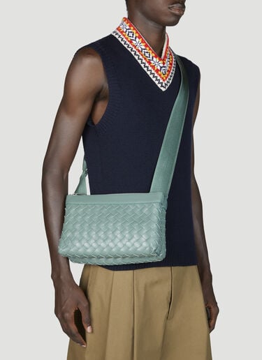 Intrecciato Duo Crossbody Bag Bottega Veneta Intrecciato Duo Crossbody Bag Green bov0155019