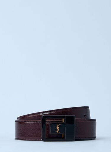 Logo Motif Leather Belt Saint Laurent Logo Motif Leather Belt Black sla0260018
