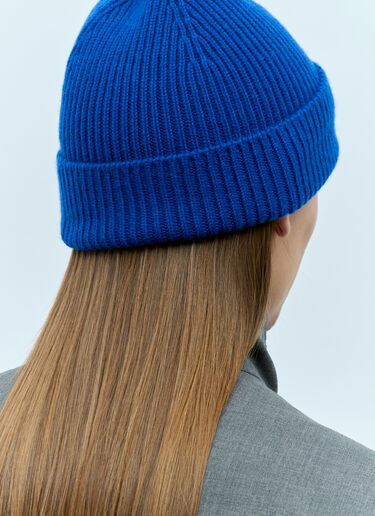 Burberry Ribbed Cashmere Beanie Blue bur0155006