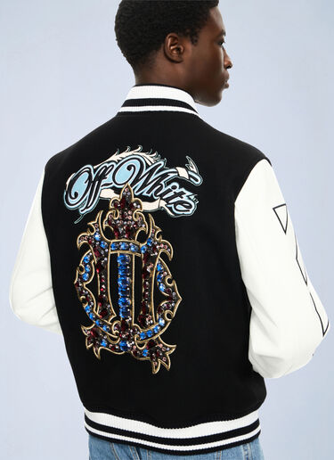LN-CC® - Off-White: Royal Jewels Varsity Jacket - Black Off-White Royal Jewels Varsity Jacket Black ofw0164145