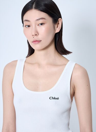 Chloé 로고 모티프 탱크탑  화이트 chl0260007