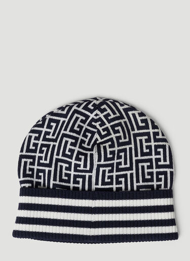 Balmain Monogram Beanie Hat Black bln0153026