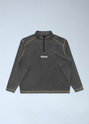 Metalwood Studios Topstitching Zip-Up Sweateshirt Black met0162007