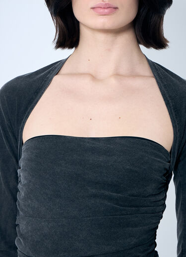 Alexander Wang Ruched Square Neck Top Grey awg0258004