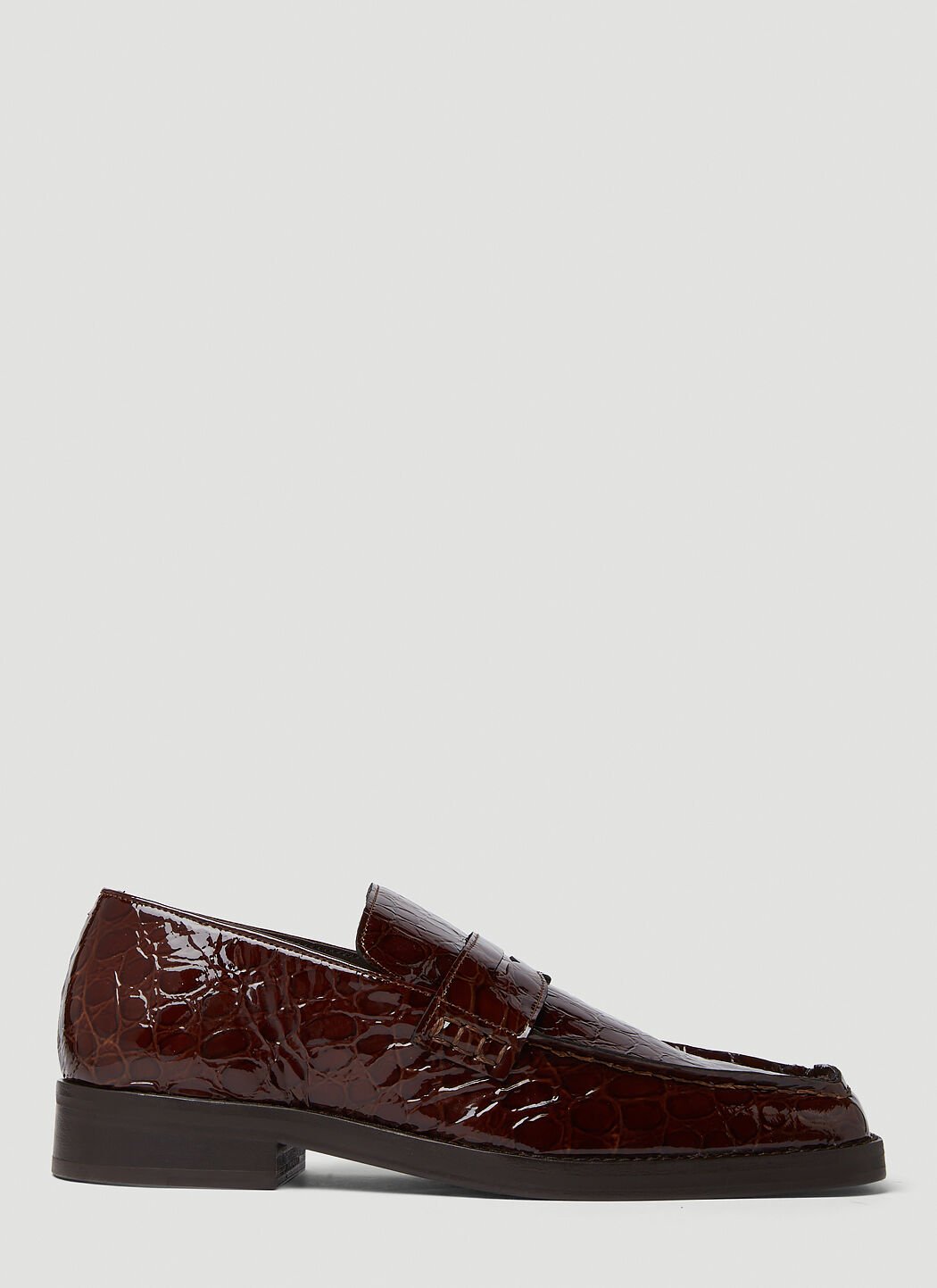 Martine Rose Square Roxy Loafers in Brown LN CC