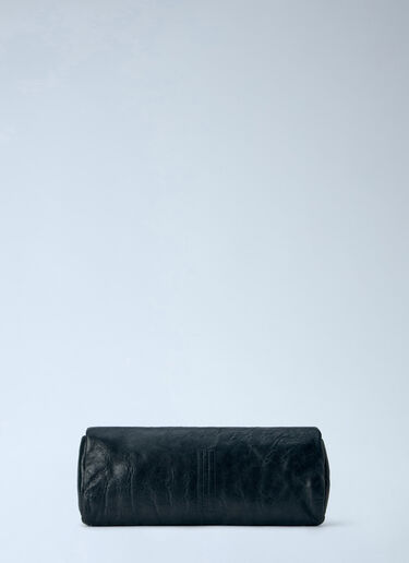 LN-CC® - Rick Owens: Ruched Leather Clutch - Black Rick Owens Ruched Leather Clutch Black ric0166014