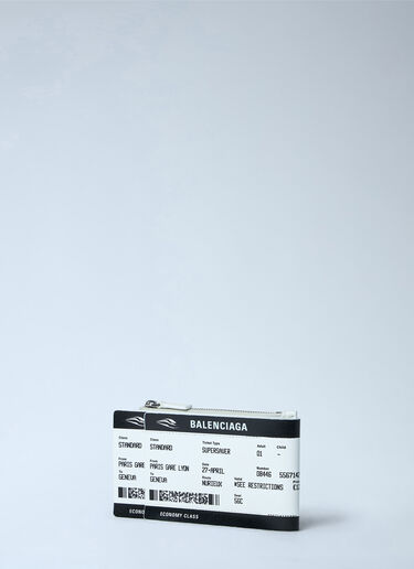 Ticket-Print Leather Zip Pouch Balenciaga Ticket-Print Leather Zip Pouch White bal0162016