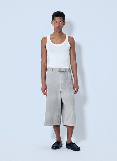 Lemaire Wide-Leg Denim Culottes Beige lem0164012