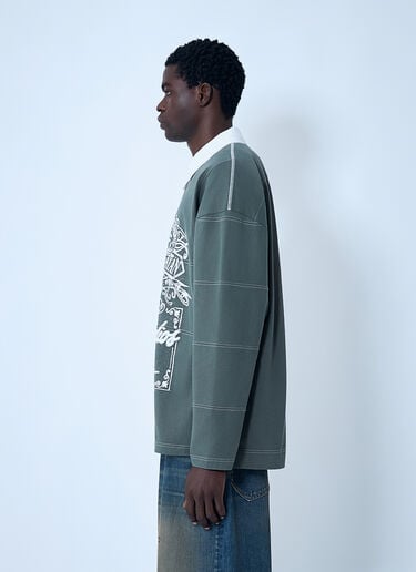 Logo Motif Polo Shirt Acne Studios Logo Motif Polo Shirt Green acn0162013