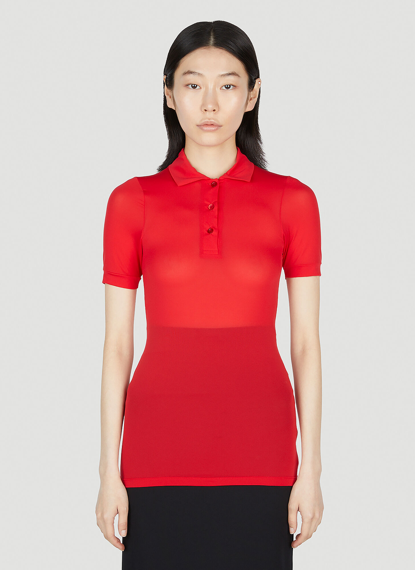 Raf Simons Stocking Polo Top Female Red