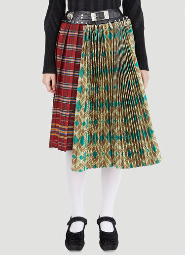 Chopova Lowena Half And Half Pleat Skirt Multicolour cho0246022