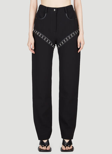 Paris Georgia Hook And Eye Straight Leg Pants Black pag0254003