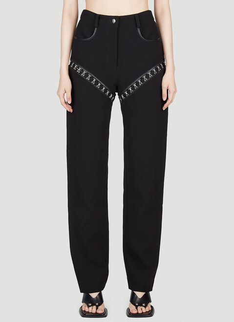 Paris Georgia Hook And Eye Straight Leg Pants Black pag0254004