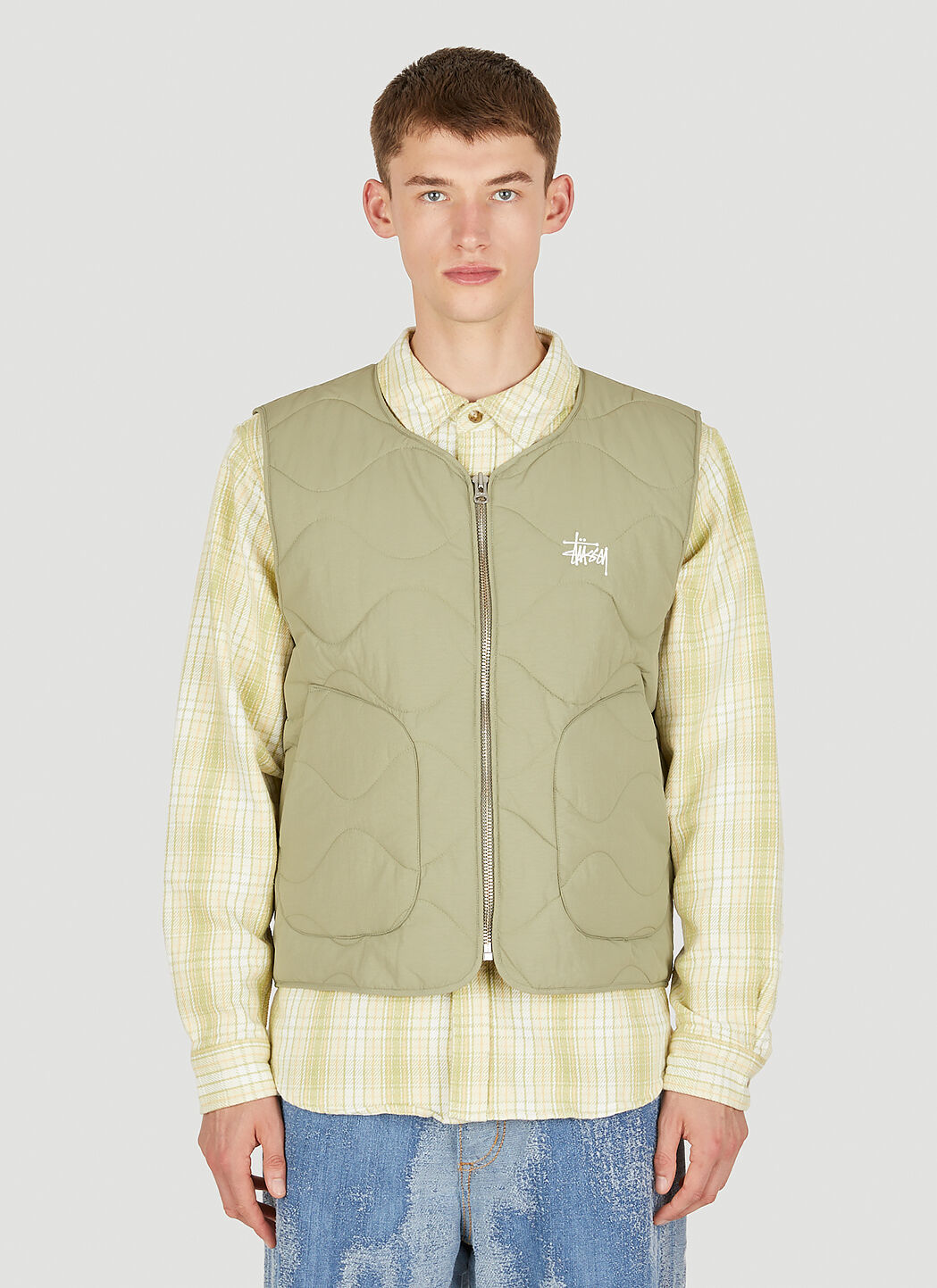 Stussy green vest shop