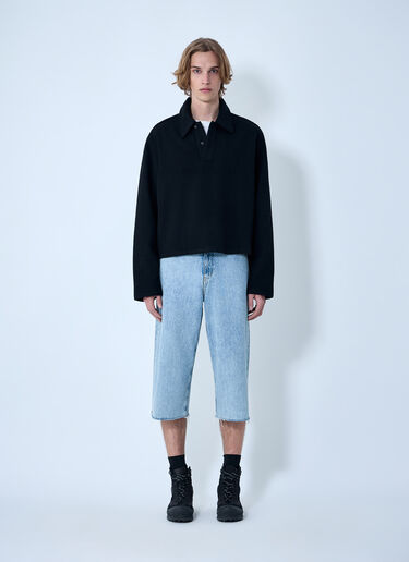 RIER Wool Blend Polo Sweater Black rrr0364001