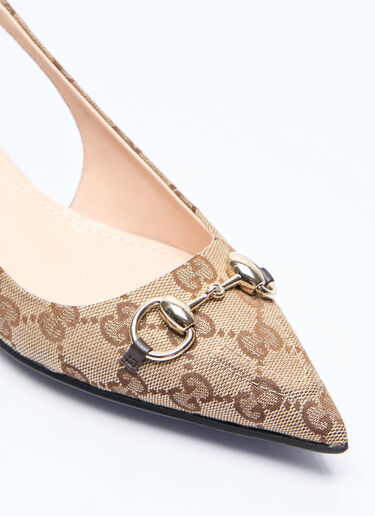 Gucci Horsebit Slingback Ballerina Flats Beige guc0257048