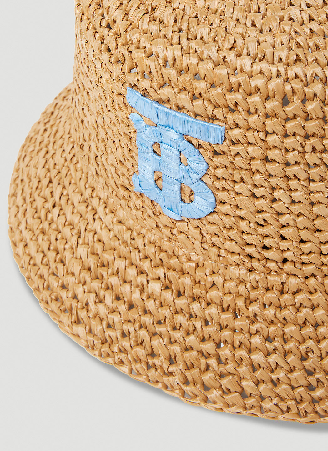Burberry Women s Monogram Raffia Bucket Hat in Beige LN CC