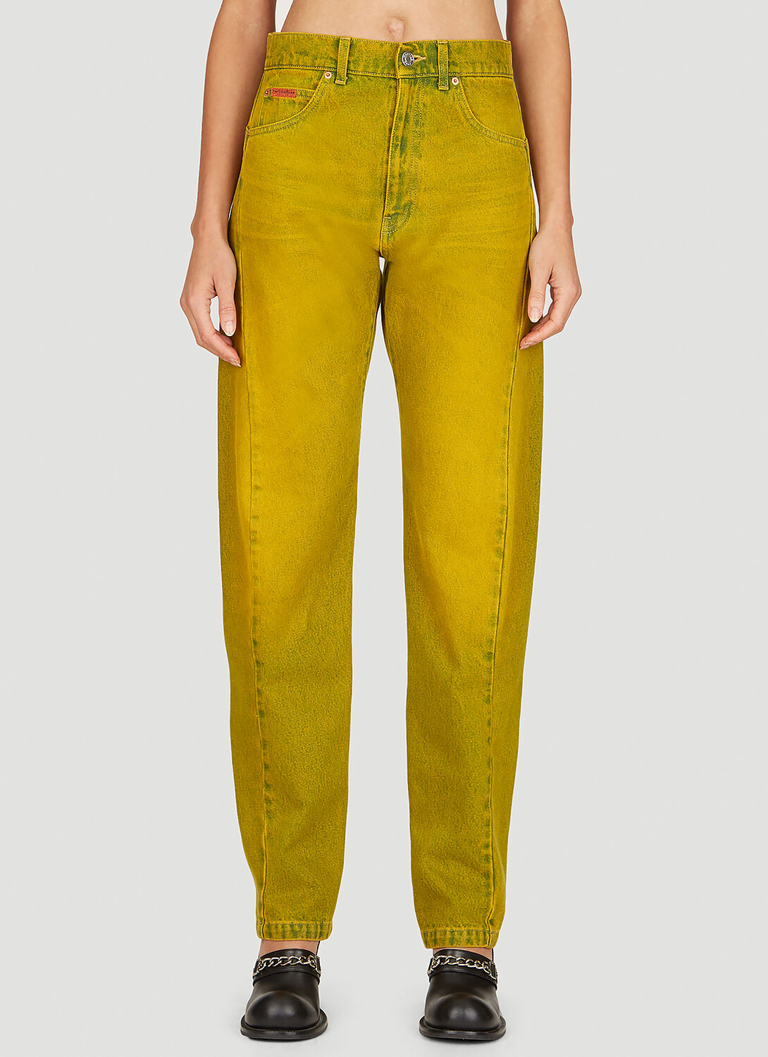 Martine Rose Twist Seam Jeans In Yellow