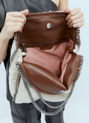 Faux Shearling 3 Chain Tote Bag Stella McCartney Faux Shearling 3 Chain Tote Bag Cream stm0254007