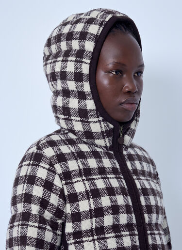 LN-CC® - Moncler: Abstraction Hooded Wool Blend Short Down Jacket - Brown Moncler Abstraction Hooded Wool Blend Short Down Jacket Brown mon0266035