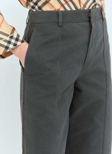 Burberry Check Cuffs Pants Grey bur0258004