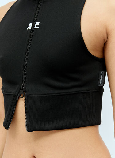 Courrèges Crop Track Vest Black cou0255018