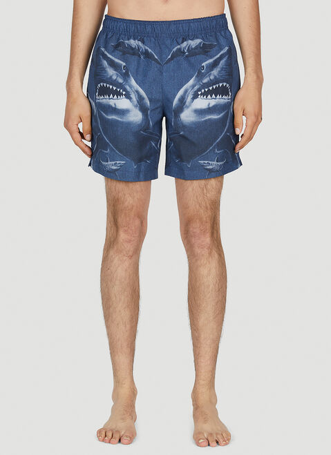 Gucci Shark Print Swim Shorts Blue guc0153009