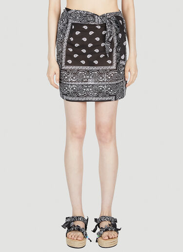 Arizona Love 佩斯利图案纱笼半身裙 黑色 arz0253003