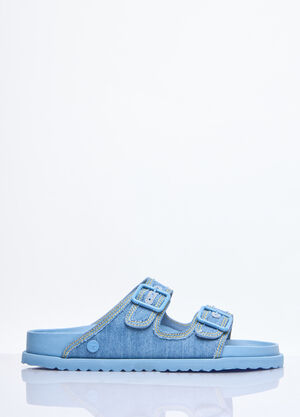 Balenciaga Arizona Stone Washed Denim Sandals Brown bal0157038
