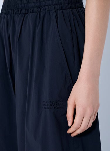 LN-CC® - MM6 Maison Margiela: Elasticated Waist Wide-Leg Trousers - Black MM6 Maison Margiela Elasticated Waist Wide-Leg Trousers Black mmm0265008
