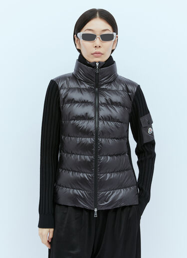 Padded Wool Cardigan Moncler Padded Wool Cardigan Black mon0254043