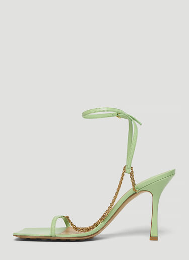 Bottega Veneta Chain-Strap Heeled Sandals Green bov0243035