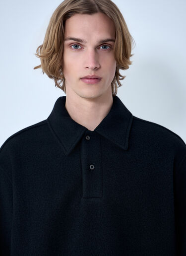 RIER Wool Blend Polo Sweater Black rrr0364001