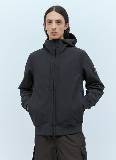 Stone Island Hooded Compass Patch Jacket Black sto0154005