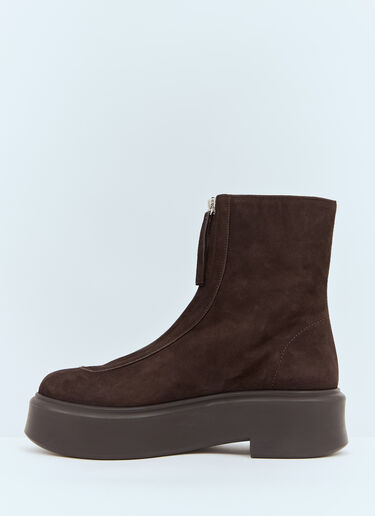The Row Suede Zipped Boots Brown row0258023